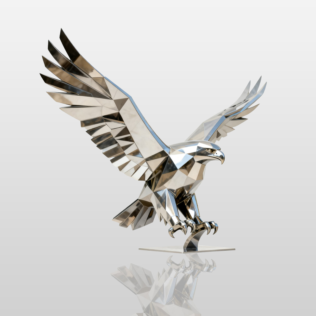 PREMIER Modern Eagle Sculpture with Stainless Steel Geometric Design for Luxury Homes, Offices, and Art Interiors PSSS-142-Stainless Steel Sculpture-PREMIER SCULPTURE