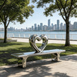 PREMIER Modern Love Bench in Mirror Stainless Steel for Outdoor Urban Parks, Scenic Spots or Public Settings PSSS 261-Stainless Steel Sculpture-PREMIER SCULPTURE