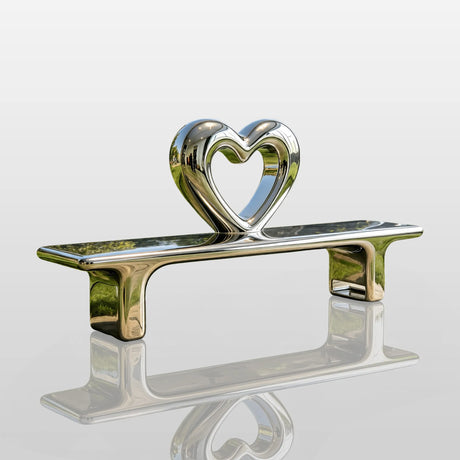 PREMIER Modern Love Bench in Mirror Stainless Steel for Outdoor Urban Parks, Scenic Spots or Public Settings PSSS 261-Stainless Steel Sculpture-PREMIER SCULPTURE