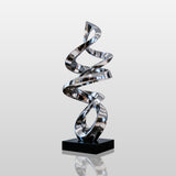 PREMIER Modern Spiral Sculpture with Polished Stainless Steel Finish for Luxury Villas, Courtyards, and Contemporary Gardens PSSS-143-Stainless Steel Sculpture-PREMIER SCULPTURE