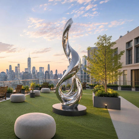 PREMIER Modern Stainless Steel Sculpture for Rooftop Terrace, Sky Garden or Rooftop Lounge PSSS-293-Stainless Steel Sculpture-PREMIER SCULPTURE