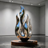 PREMIER Modern Stainless Steel Sculpture with Abstract Flame Design for Hotel Lobbies, Galleries or Living Rooms PSSS-256-Stainless Steel Sculpture-PREMIER SCULPTURE