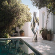 PREMIER Modern Stainless Steel Sculpture with Flowing and Interacting Ribbons Design Perfect for Public Parks, Courtyards or Near the Pool PSSS-230-Stainless Steel Sculpture-PREMIER SCULPTURE