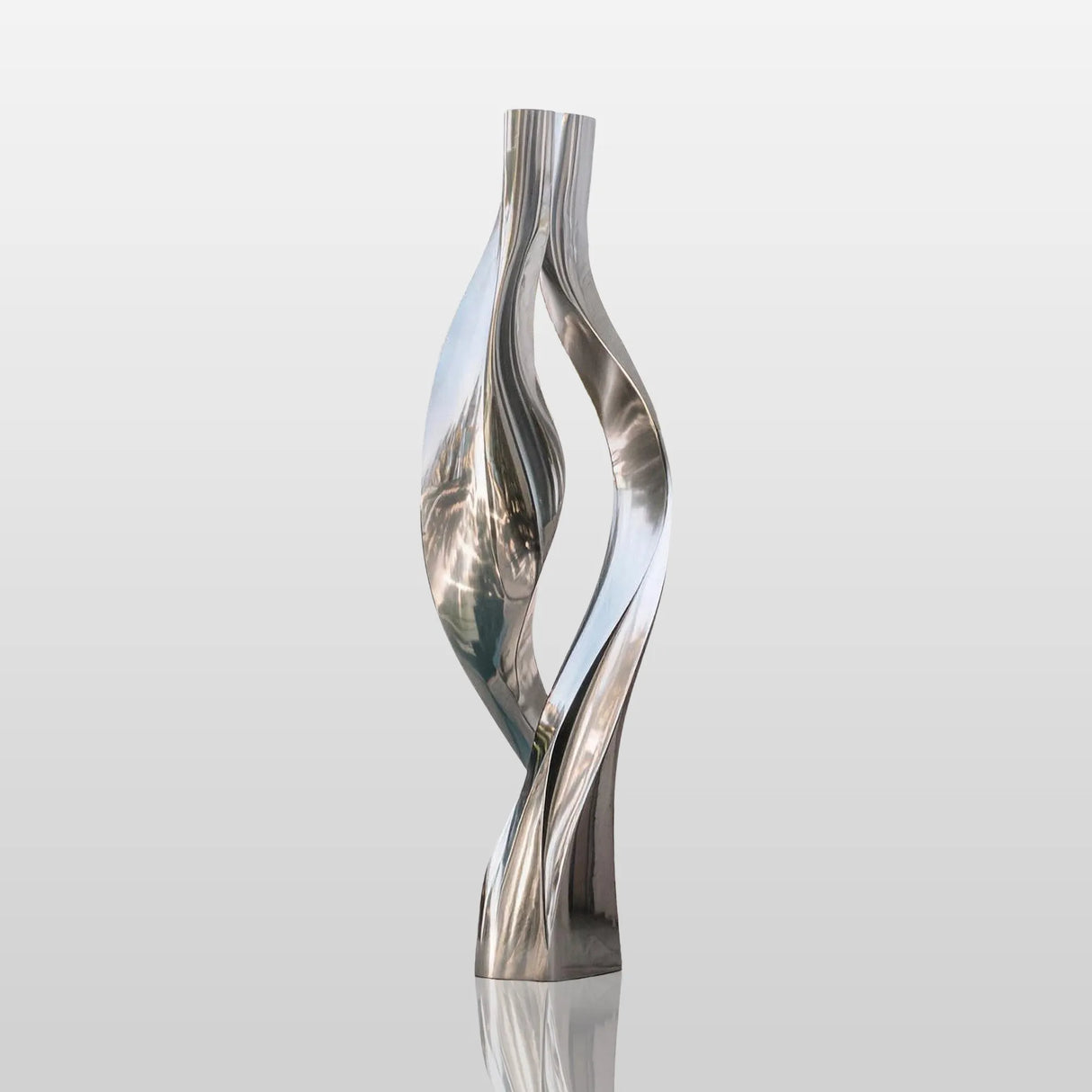 PREMIER Modern Stainless Steel Sculpture with Flowing and Interacting Ribbons Design Perfect for Public Parks, Courtyards or Near the Pool PSSS-230-Stainless Steel Sculpture-PREMIER SCULPTURE