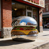PREMIER Modern Stainless Steel Sculpture with Hamburger Design Perfect for Commercial Spaces PSSS-208-Stainless Steel Sculpture-PREMIER SCULPTURE