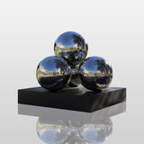 PREMIER Modern Stainless Steel Sculpture with Stacked Sphere Design for Commercial Entrances, Villas or Urban Landscapes PSSS-252-Stainless Steel Sculpture-PREMIER SCULPTURE