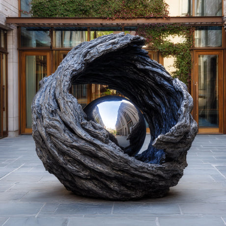 PREMIER Modern Stainless Steel Sculpture with Root Nest Design for Hotel Gardens or Public Areas Decor PSSS-248-Stainless Steel Sculpture-PREMIER SCULPTURE