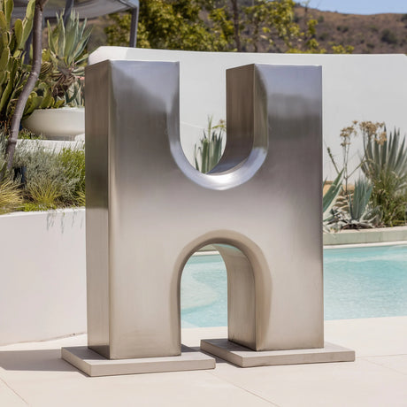PREMIER Modern Stainless Steel “H” Sculpture for Poolside Patios, Gardens and Modern Homes PSSS-176-Stainless Steel Sculpture-PREMIER SCULPTURE