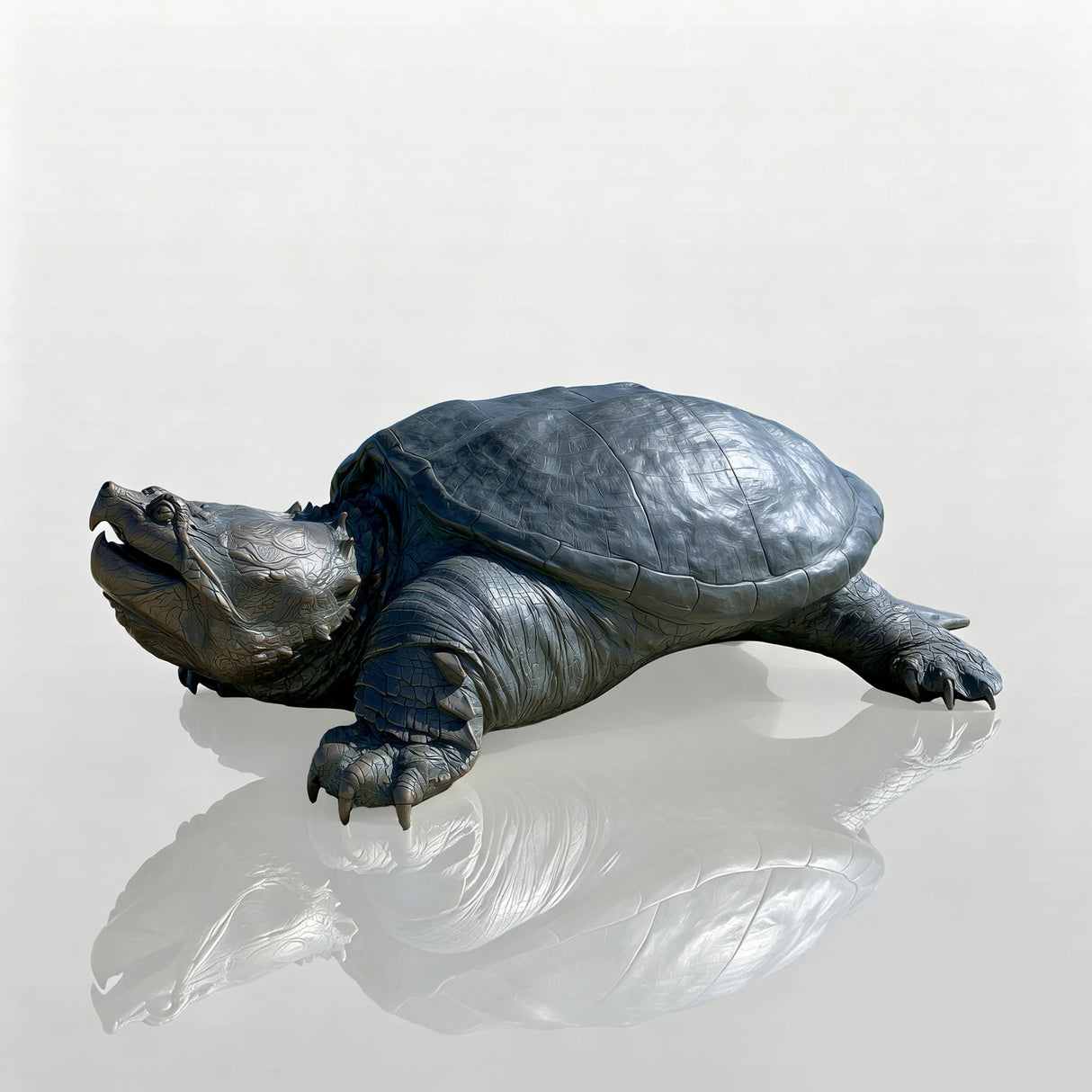 PREMIER Outdoor Bronze Turtle Statue in Alligator Snapping for Backyard, Natural Park or Seaside Beach PSB-210-Bronze Sculpture-PREMIER SCULPTURE