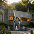 PREMIER Outdoor Stainless Steel Sculpture with Twisted Water Column Design Ideal for Garden or Patio PSSS-222-Stainless Steel Sculpture-PREMIER SCULPTURE