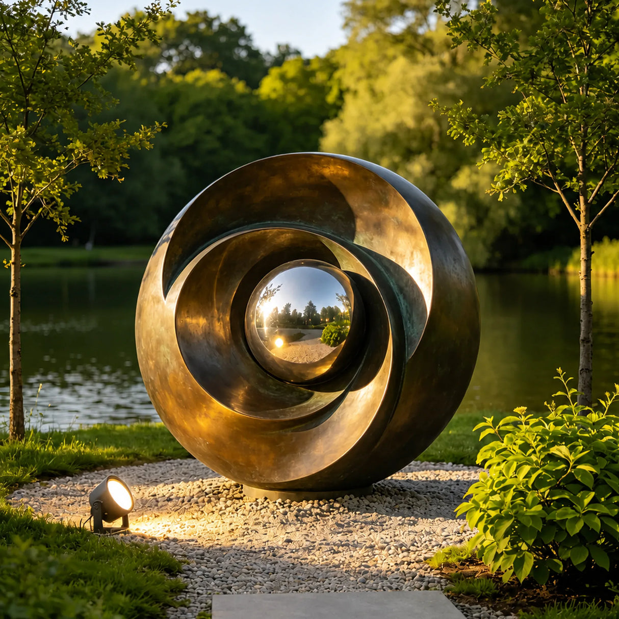 PREMIER Petal Sculpture in Bronze and Stainless Steel for Gardens, Waterfront Walkways or Public Art Spaces PSB-171-Bronze Sculpture-PREMIER SCULPTURE