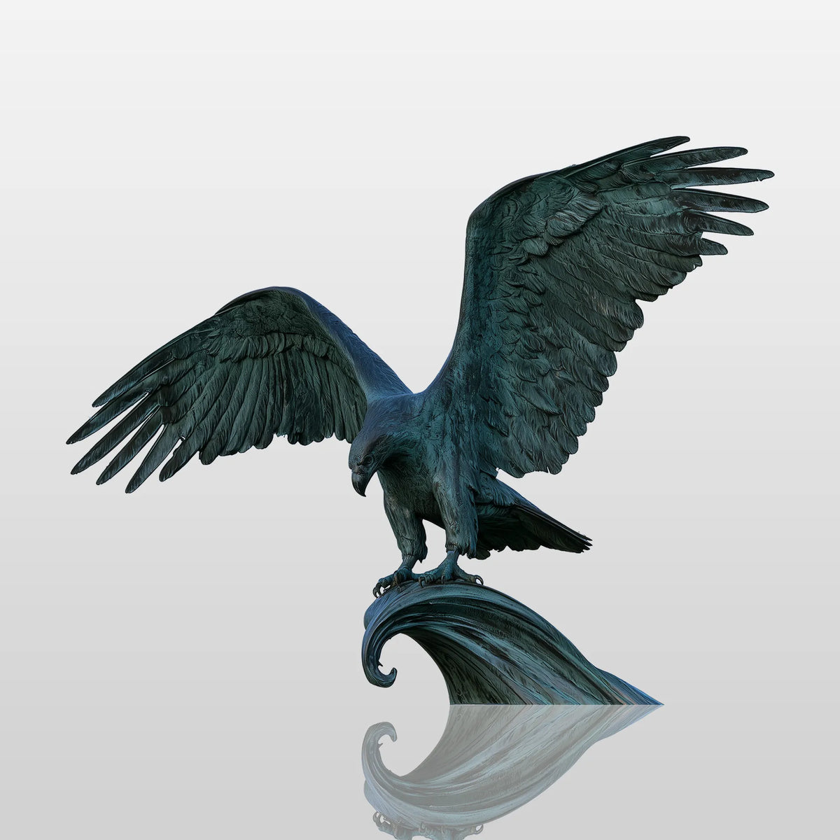 PREMIER Powerful Bronze Eagle Statue for Front Porch, Stone Patio or Pubic Plaza PSB-227-Bronze Sculpture-PREMIER SCULPTURE