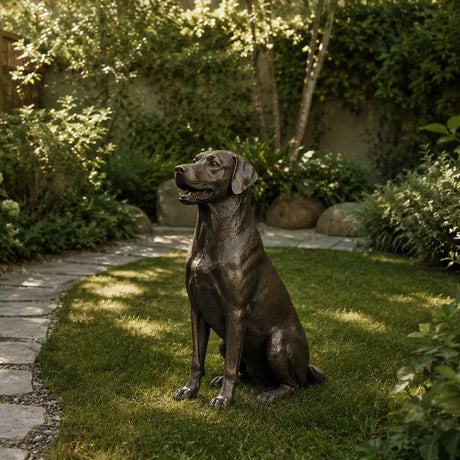 PREMIER Realistic Bronze Dog Sculpture for Gardens, Villa Landscapes, Courtyards or Community Green Spaces PSB-182-Bronze Sculpture-PREMIER SCULPTURE