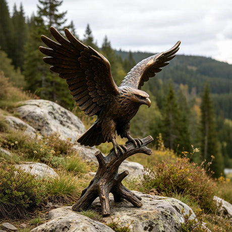PREMIER Realistic Bronze Eagle Statue for Cottage Yard, Backyard or Community Park PSB-270-Bronze Sculpture-PREMIER SCULPTURE