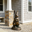 PREMIER Realistic Bronze Rabbit Sculpture for Front Porch, Flower Bed or Community Park PSB-234-Bronze Sculpture-PREMIER SCULPTURE