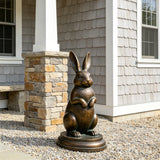 PREMIER Realistic Bronze Rabbit Sculpture for Front Porch, Flower Bed or Community Park PSB-234-Bronze Sculpture-PREMIER SCULPTURE