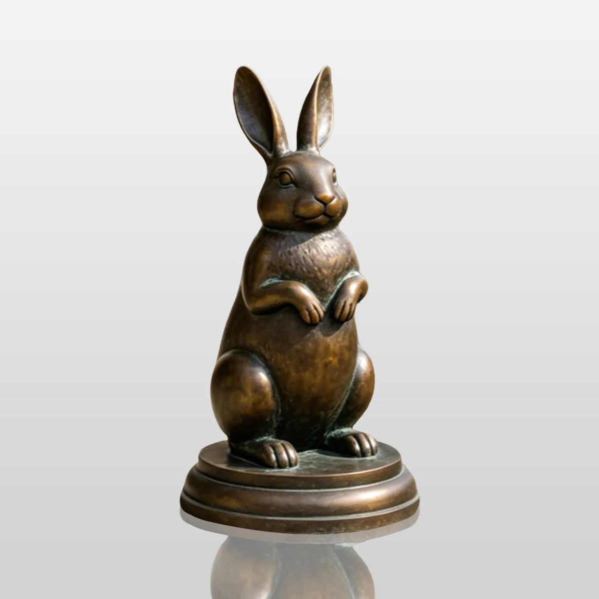 PREMIER Realistic Bronze Rabbit Sculpture for Front Porch, Flower Bed or Community Park PSB-234-Bronze Sculpture-PREMIER SCULPTURE