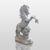 PREMIER Realistic Rearing Horse Sculpture in White Marble for Park Fountains, Villa Courtyards or Public Plazas PSM-150-Marble sculpture-PREMIER SCULPTURE
