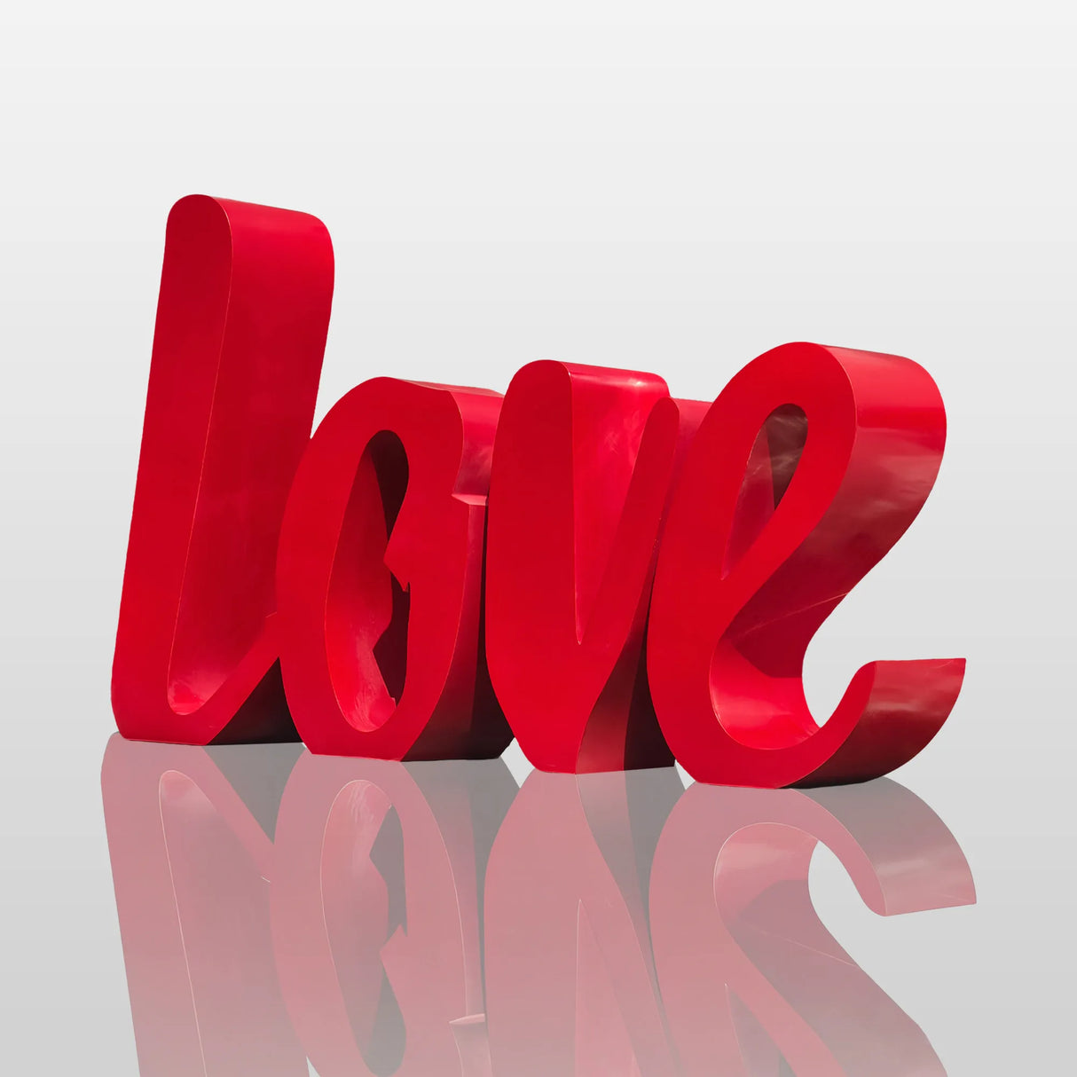 PREMIER Red Love Sculpture in Stainless Steel for Gardens and Modern Outdoor Spaces PSSS-178-Stainless Steel Sculpture-PREMIER SCULPTURE