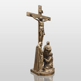 PREMIER Religious Bronze Sculpture with the Crucifixion of Jesus Design Fit for Indoor Churches, Chapels, Prayer Rooms PSB-156-Bronze Sculpture-PREMIER SCULPTURE