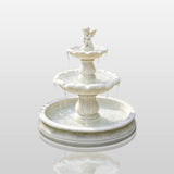 PREMIER Romantic Marble Fountain with Angel Design for Villas, Gardens, Hotels and Patios PSFM-012-Marble sculpture-PREMIER SCULPTURE