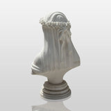 PREMIER Romantic Marble Table Sculpture in Veiled Bride for the Dresser, Entryway, Bedroom and Wedding Studio PSM-132-Marble sculpture-PREMIER SCULPTURE
