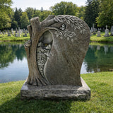 PREMIER Rural Tombstone Marble Sculpture with Beautiful Curved Tree Shape Ideal for Cemeteries or Memorial Gardens PSM-103-Marble sculpture-PREMIER SCULPTURE