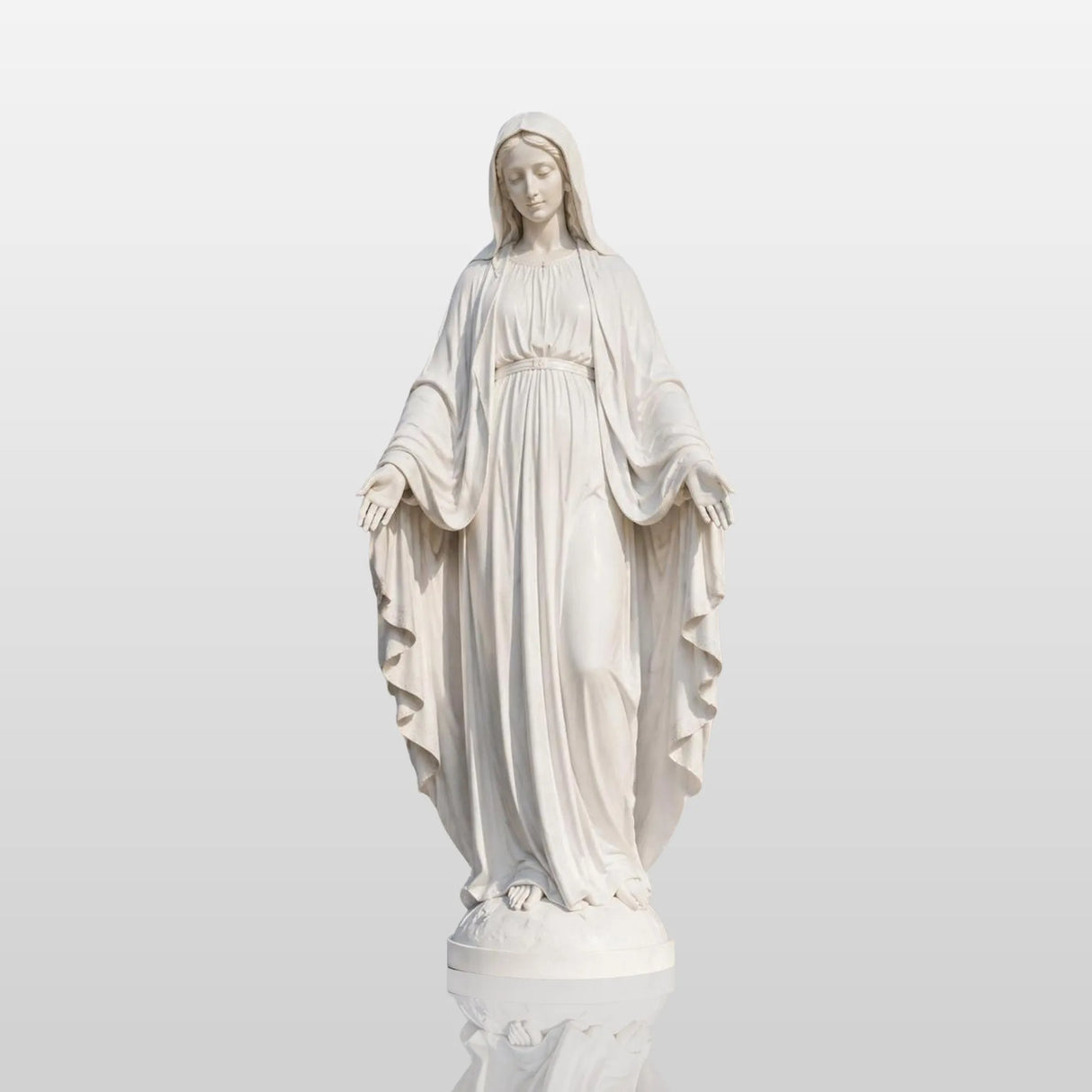 PREMIER Sacred Marble Statue with Virgin Mary Design for Churches, Memorial Gardens or Religious Areas PSM-126-Marble sculpture-PREMIER SCULPTURE