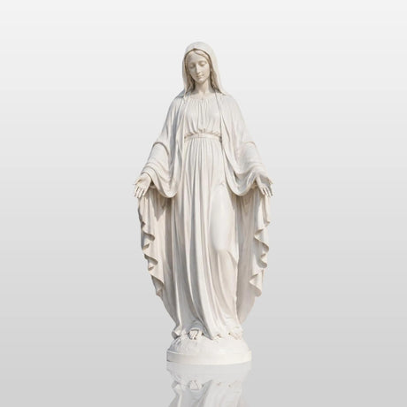 PREMIER Sacred Marble Statue with Virgin Mary Design for Churches, Memorial Gardens or Religious Areas PSM-126-Marble sculpture-PREMIER SCULPTURE
