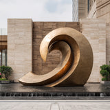 PREMIER Golden Brass Wave Sculpture for Luxury Outdoor Art Landscape and Urban Plazas PSB-095-Bronze Sculpture-PREMIER SCULPTURE