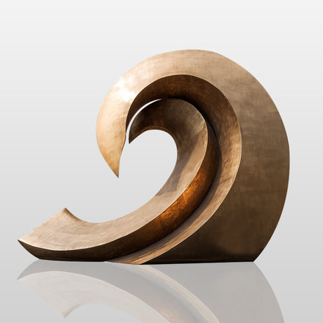PREMIER Golden Brass Wave Sculpture for Luxury Outdoor Art Landscape and Urban Plazas PSB-095-Bronze Sculpture-PREMIER SCULPTURE