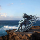 PREMIER Sea Daughter Sculpture with Flowing Hair and Ocean Breeze Design for Coastal Gardens and Outdoor Spaces PSB-139-Bronze Sculpture-PREMIER SCULPTURE