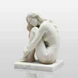 PREMIER Serene Seated Girl statue white Marble for Estate Gardens, Luxury Courtyards and Memorial Fountains PSM-078-Marble sculpture-PREMIER SCULPTURE