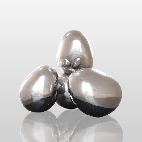 PREMIER Stacked Stainless Steel Sculpture with Minimalist Dynamic Interwoven Ball Design for Living Room or Gallery PSSS-221-Stainless Steel Sculpture-PREMIER SCULPTURE