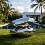 PREMIER Stacked Stone Sculpture in Stainless Steel for Villa Gardens, Poolsides, Plazas or Any Outdoor Art Spaces PSSS-264-Stainless Steel Sculpture-PREMIER SCULPTURE