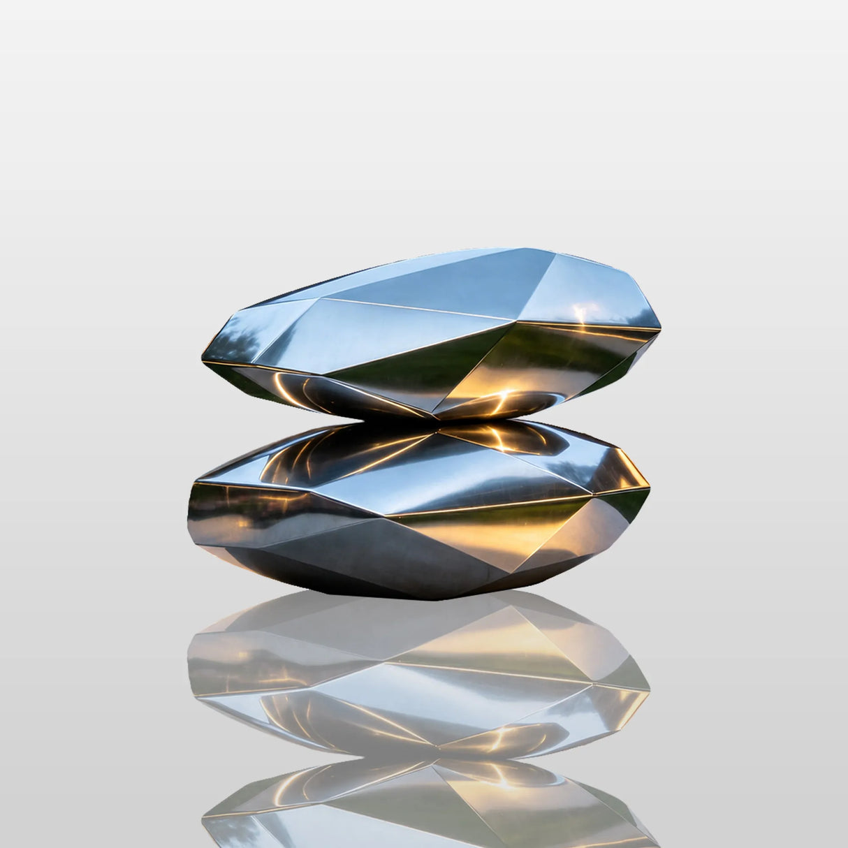 PREMIER Stacked Stone Sculpture in Stainless Steel for Villa Gardens, Poolsides, Plazas or Any Outdoor Art Spaces PSSS-264-Stainless Steel Sculpture-PREMIER SCULPTURE