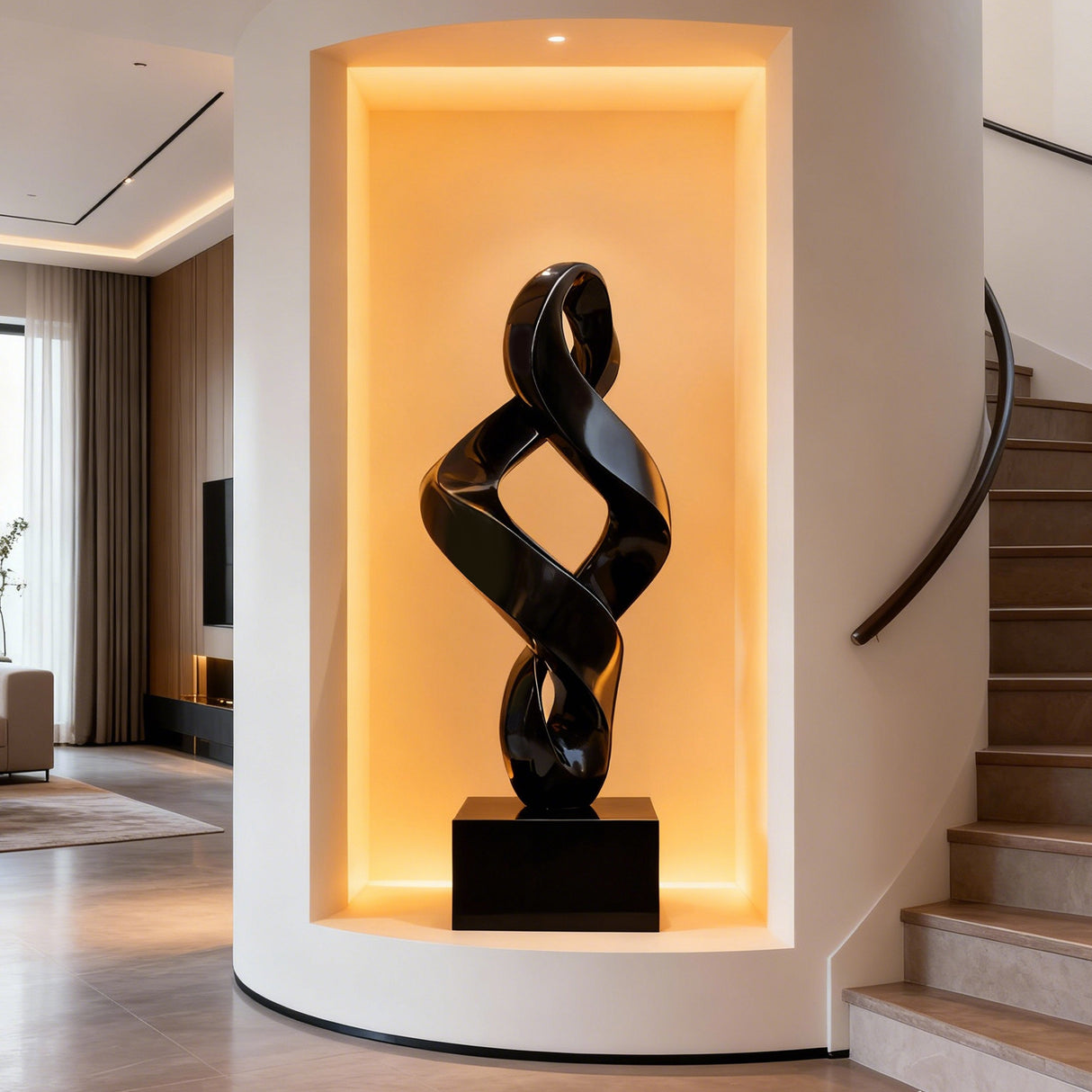 PREMIER Stainless Steel Abstract Twist Sculpture with a Flowing Design for Modern Indoor Spaces PSSS-192-Stainless Steel Sculpture-PREMIER SCULPTURE