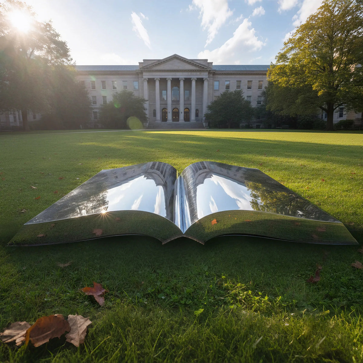 PREMIER Stainless Steel Book Sculpture with Reflective Design for Camp ...