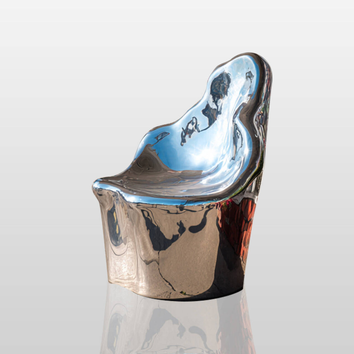 PREMIER Stainless Steel Chair Sculpture with Modern Realist Design Perfect for Urban Parks and Cultural Centers PSSS-214-Stainless Steel Sculpture-PREMIER SCULPTURE
