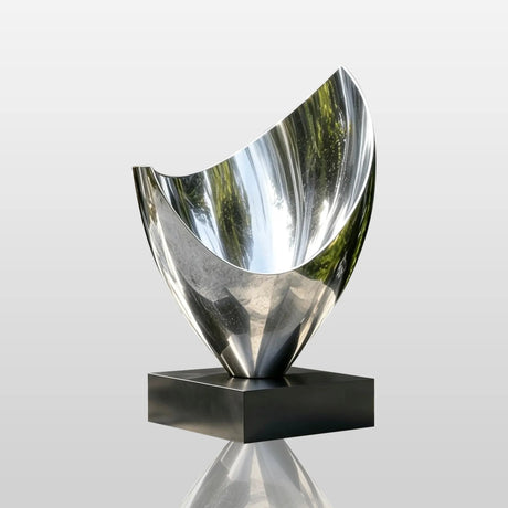 PREMIER Stainless Steel Funnel Sculpture for Garden Poolside, Modern Patio or Home Entrance PSSS-360-Stainless Steel Sculpture-PREMIER SCULPTURE