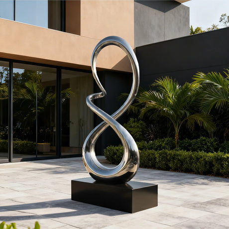 PREMIER Stainless Steel Loop Sculpture for Gardens, Entryways and Landscaped Walkways PSSS-175-Stainless Steel Sculpture-PREMIER SCULPTURE