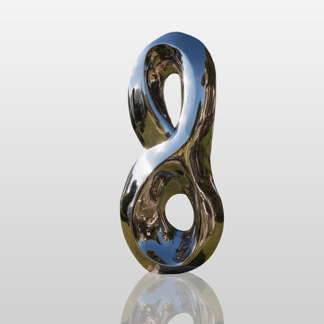 PREMIER Stainless Steel Loop Sculpture in Fluid Form for Hotels, Garden Entrances and Landscaped Walkways PSSS-165-Stainless Steel Sculpture-PREMIER SCULPTURE