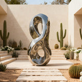 PREMIER Stainless Steel Loop Sculpture in Fluid Form for Hotels, Garden Entrances and Landscaped Walkways PSSS-165-Stainless Steel Sculpture-PREMIER SCULPTURE