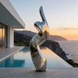 PREMIER Stainless Steel Modern Sculpture with Smooth Curves for Pools, Gardens and Luxury Outdoor Living Spaces PSSS-194-Stainless Steel Sculpture-PREMIER SCULPTURE