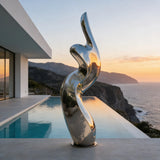PREMIER Stainless Steel Modern Sculpture with Smooth Curves for Pools, Gardens and Luxury Outdoor Living Spaces PSSS-194-Stainless Steel Sculpture-PREMIER SCULPTURE