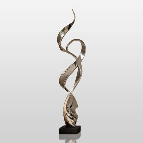 PREMIER Stainless Steel Ribbon Sculpture for Living Room Corner, Entry Foyer or Sitting Room PSSS-294-Stainless Steel Sculpture-PREMIER SCULPTURE