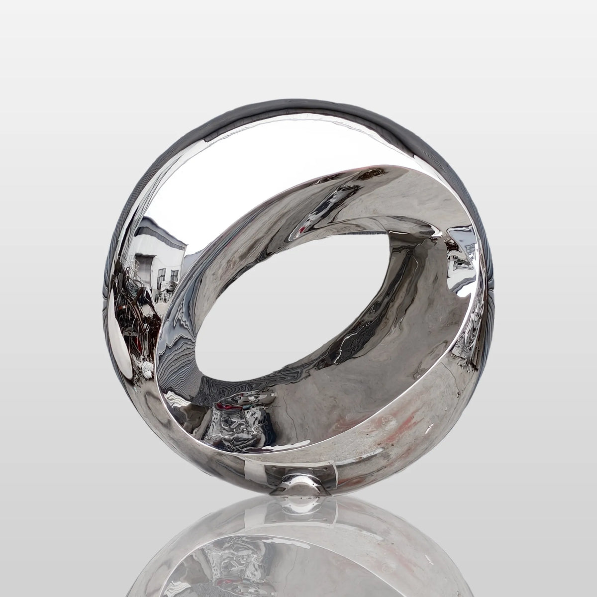 PREMIER Stainless Steel Ring Sculpture with Mirror Polished Finish for Coastal Gardens and Outdoor Spaces PSSS-191-Stainless Steel Sculpture-PREMIER SCULPTURE