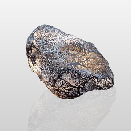 Abstract hollow stainless steel sculpture with flowing design, suitable for modern luxury homes, gardens, and galleries.