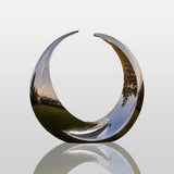 PREMIER Stainless Steel Sculpture with Crescent Moon Design for Pool Deck, Front Lawn or Town Square PSSS-304-Stainless Steel Sculpture-PREMIER SCULPTURE