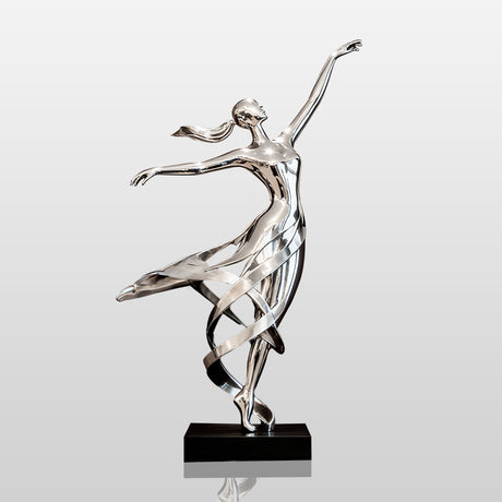 PREMIER Stainless Steel Sculpture with Dancing Lady Design for Modern Villas and Art Spaces PSSS-155-Stainless Steel Sculpture-PREMIER SCULPTURE